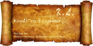 Kovács Lizander névjegykártya