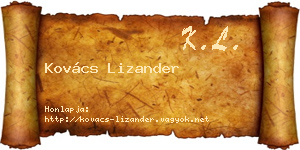 Kovács Lizander névjegykártya